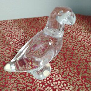 ❤️BACCARAT FRANCE Clear Glass Parrot Figurine 4"